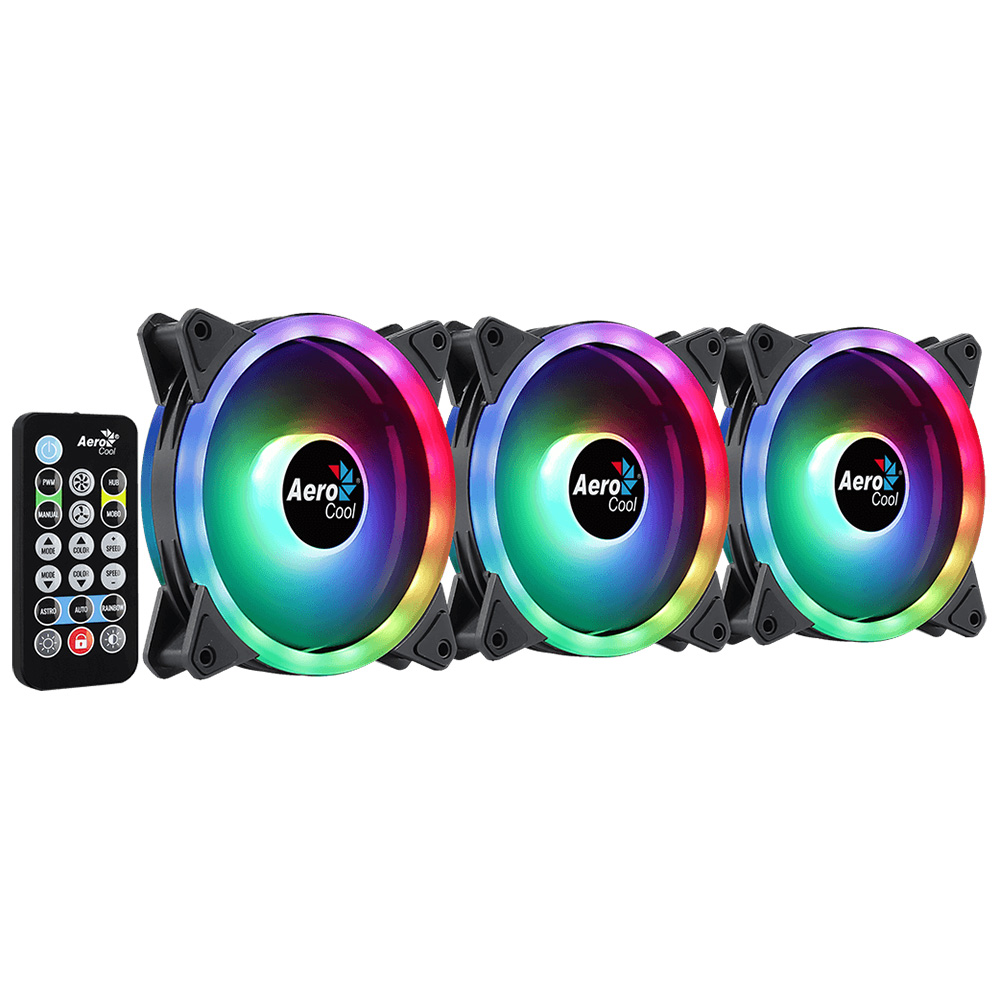 Kit de Ventiladores Aerocool DUO 12 PRO, 120mmx3, ARGB, Conector 12V ARGB, Controlador + Control incluido - Image 3