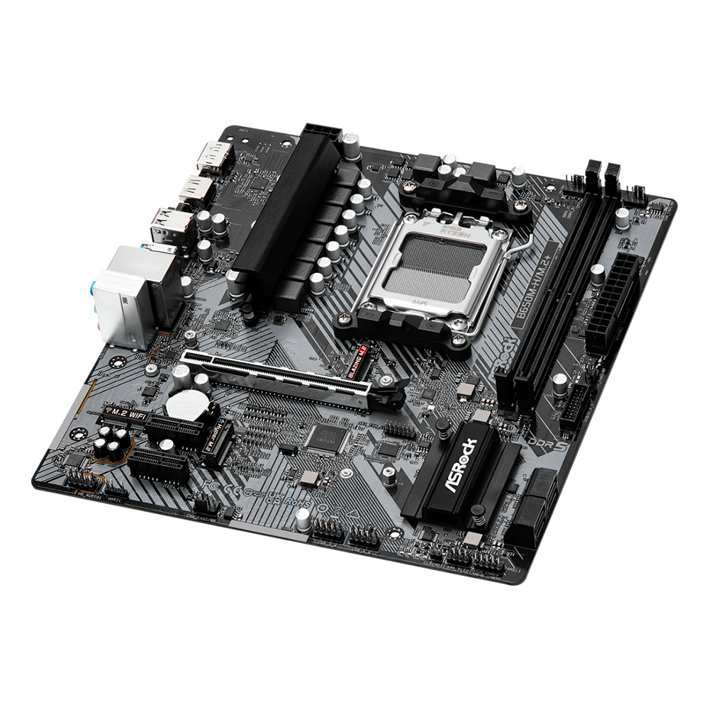 Tarjeta Madre ASRock B650M-H/M.2+, Micro-ATX, AM5, AMD B650, Up to 96GB DDR5, HDMI/DP para AMD, B650M-H/M.2+ - Image 2