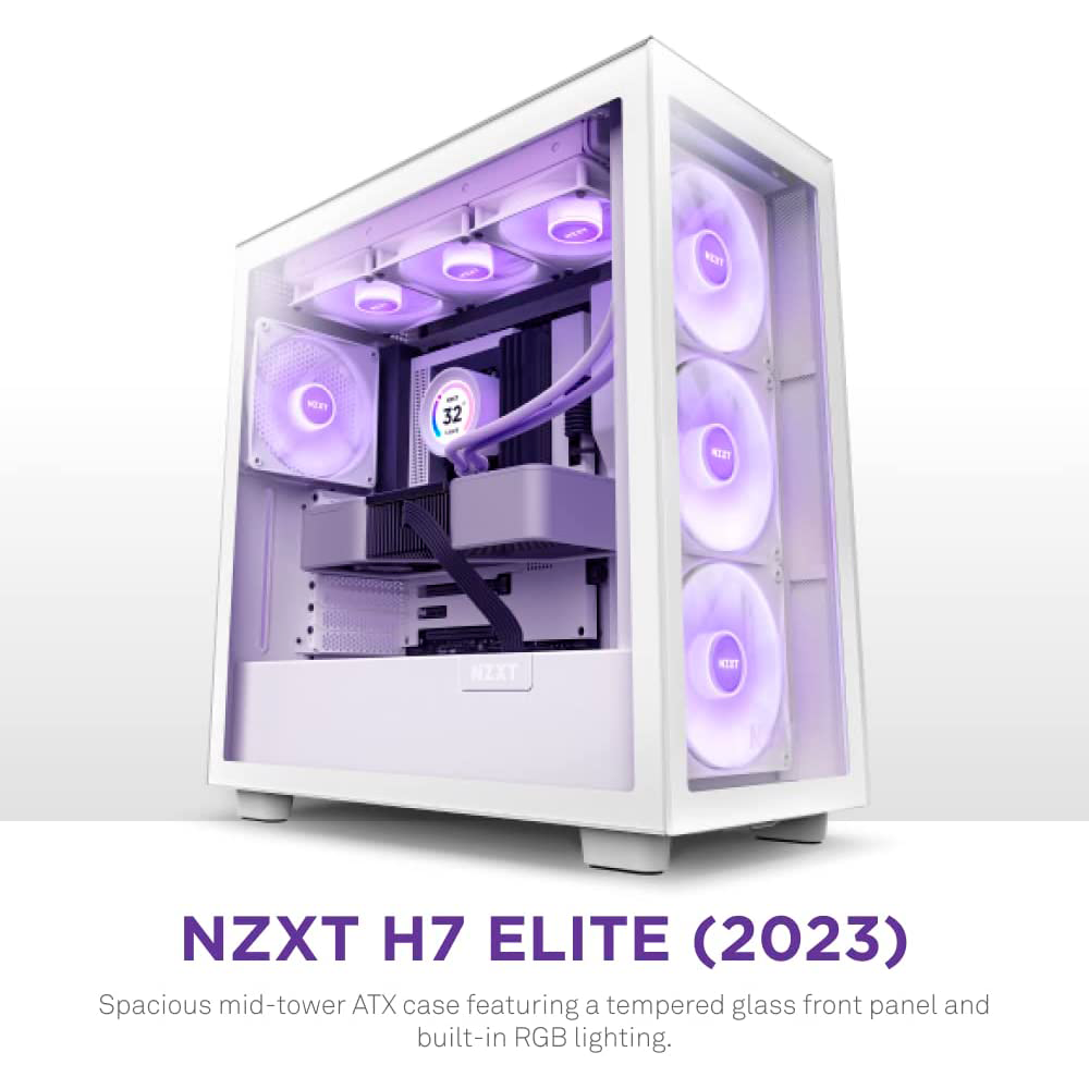 Gabinete NZXT H7 ELITE (2023) Blanco, ARGB Fans, Cristal Templado, ATX Sin Fuente, USB Tipo C, CM-H71EW-02 /NZXTPROMO/ NAVIDAD - Image 2