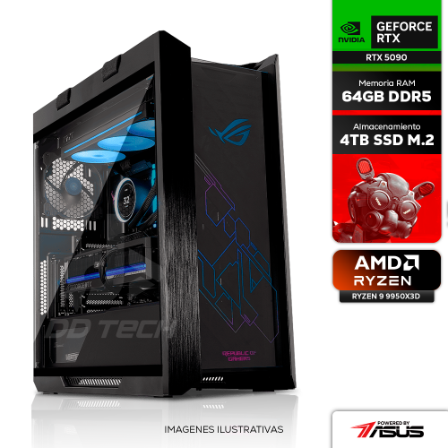 Computadora PRIDE GAMING PBA CERBERO V4, NVIDIA GeForce RTX 5090, AMD RYZEN 9 9950X3D, 64GB RAM, 4TB SSD M.2 NVMe, ENF. LIQ. 360MM RGB, 1200W 80+ PLATINUM, INCLUYE WIFI Y BT