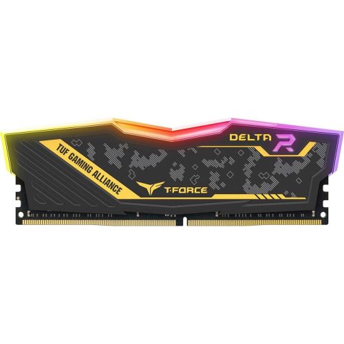 Memoria RAM 16GB DDR4 TeamGroup T-Force Delta RGB TUF Alliance 3200Mhz, Single 1x16GB, Negra-Amarillo, TF9D416G3200HC16C01 /MAX. 1 X CLIENTE