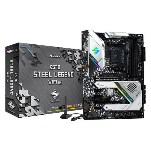 Tarjeta Madre Asrock X570 Steel Legend Wifi AX AMD Ryzen 3ra Gen. AM4 ATX