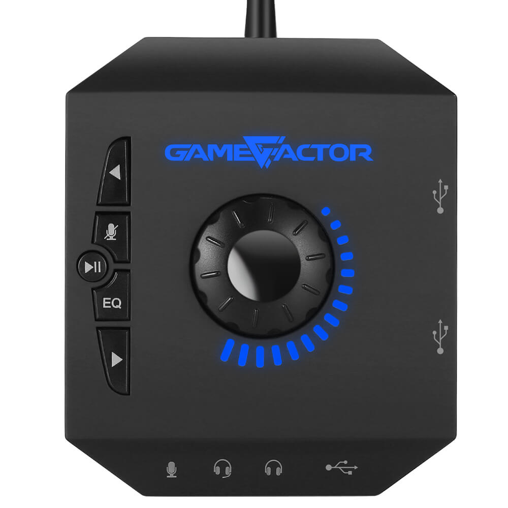 Diadema Gamer Game Factor HSG601 Negro con Microfono + Amplificador 7.1 Canales Envolvente, Jack 3.5mm x2 + USB, Super Bass, Stand para Diadema Incluido - Image 4