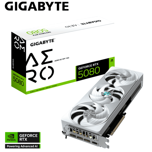Tarjeta de video GIGABYTE AERO NVIDIA GeForce RTX 5080 OC SFF, 16GB GDDR7, PCI Express 5.0 x16, GV-N5080AERO OC-16GD, RTXS50