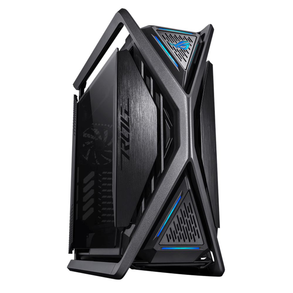 Gabinete Gamer ASUS ROG Hyperion GR701 EATX, Estructura semiabierta, Paneles laterales sin herramientas, Soporta hasta 2 radiadores de 16.535 in, Soporte para tarjetas gráficas, 2 paneles frontales tipo C, GR701/BK/PWM FAN /