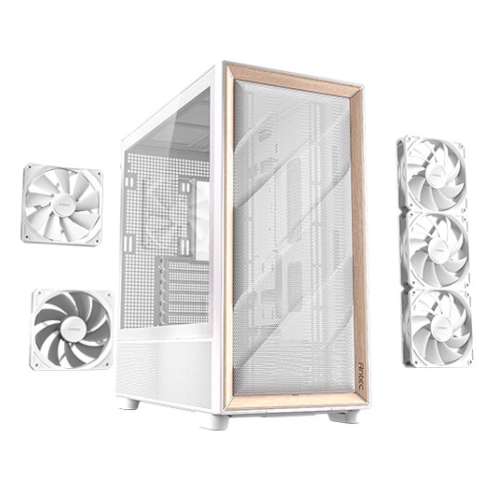 Gabinete Antec FLUX, Midi-Tower, ATX/E-ATX/ITX/Micro-ATX, 5 Ventiladores Incluidos, USB 2.0/3.0, Sin Fuente, White, FLUX WHITE/ NAVIDAD - Image 7