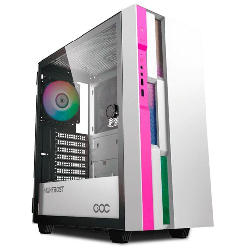 Gabinete Munfrost FULGOR WHITE, Cristal templado, E-ATX - ATX - Micro ATX - Mini ITX, 1 Ventilador ARGB incluido, 1 Ventilador COC incluido, MFB, FULGOR WH/PK, OFFMUNFROST
