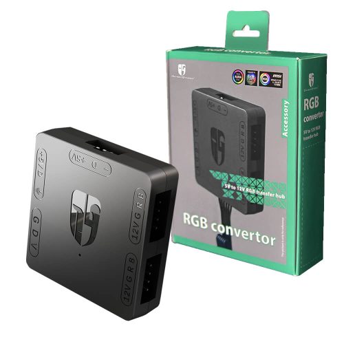 Convertidor RGB Deepcool 5V a 12V RGB Transfer HUB, DP-FRGB-CHUB5-12V