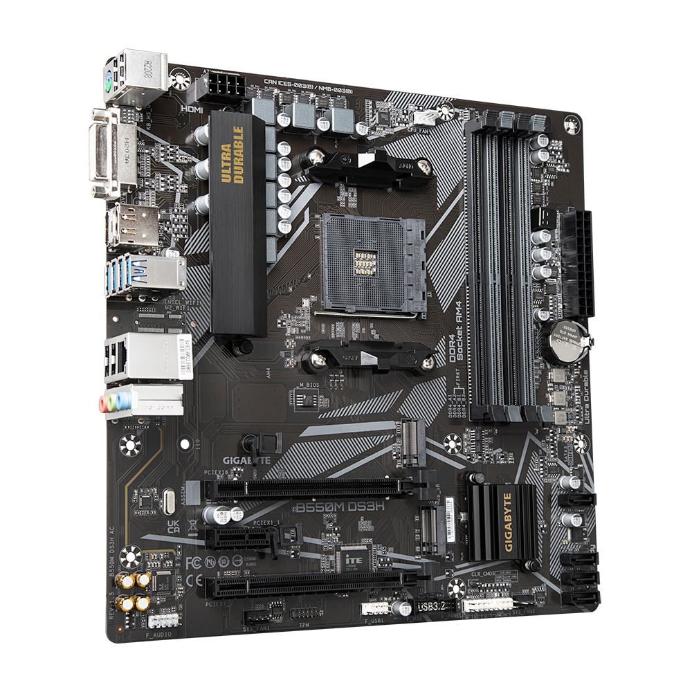 Tarjeta Madre Gigabyte B550M DS3H, AM4, AMD RYZEN 5000 SERIES, Micro ATX - Image 2