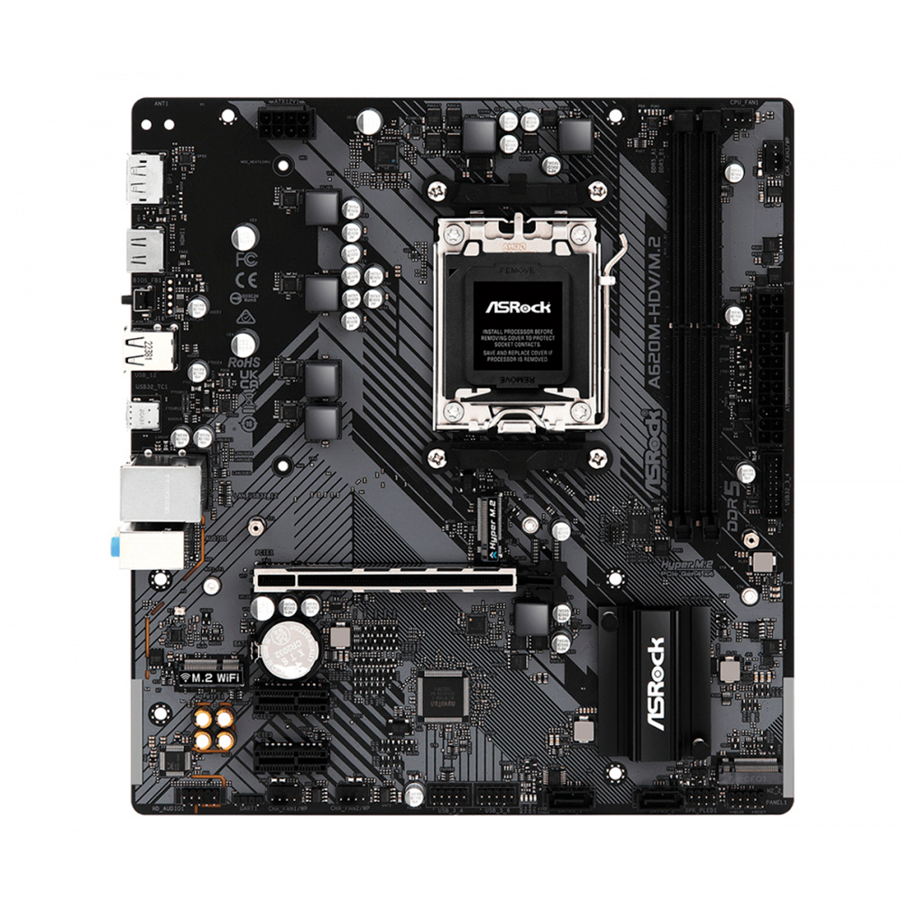 Tarjeta Madre ASRock Micro-ATX A620M-HDV/M.2, Socket AM5, AMD A620, HDMI, Up To 96GB DDR5, ASROCK A620M-HDV/M.2