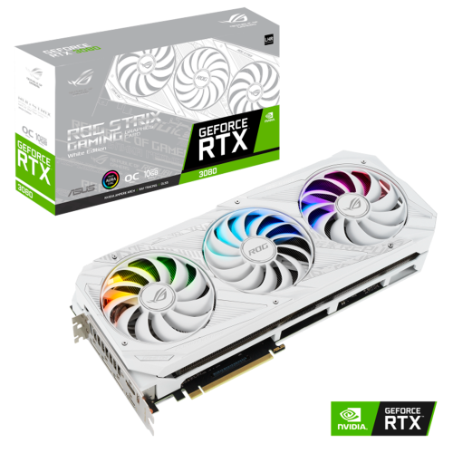 Tarjeta de Video Nvidia GeForce RTX 3080 10GB, ASUS ROG STRIX WHITE V2, 3 AÑOS DE GARANTIA NACIONAL, ROG-STRIX-RTX3080-O10G-WHITE-V2