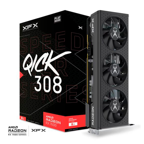 Tarjeta de Video AMD Radeon XFX RX 7600 Speedster QICK 308, 8GB, 128-bit, GDDR6, PCI Express 4.0, RX-76PQICKBY