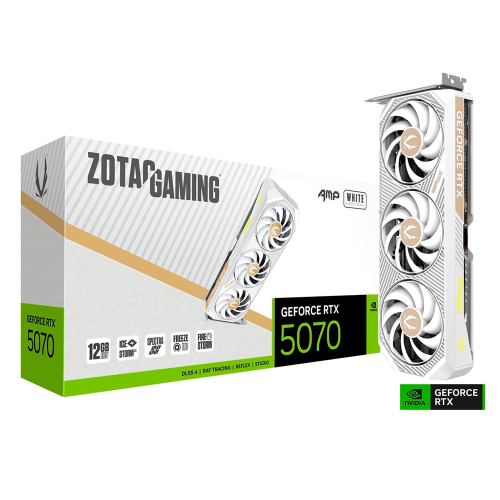Tarjeta de Video Zotac NVIDIA GeForce RTX 5070 AMP WHITE, 12GB 192-bit GDDR7, PCI Express x16 5.0, ZT-B50700FQ-10P