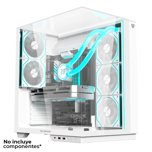 Gabinete Balam Rush TANK MAJESTIC 7600, Midi-Tower, ATX/Micro-ATX/Mini-ITX, USB 2.0/3.0, Sin Fuente, 5 Ventiladores Instalados, Blanco, BR-941501