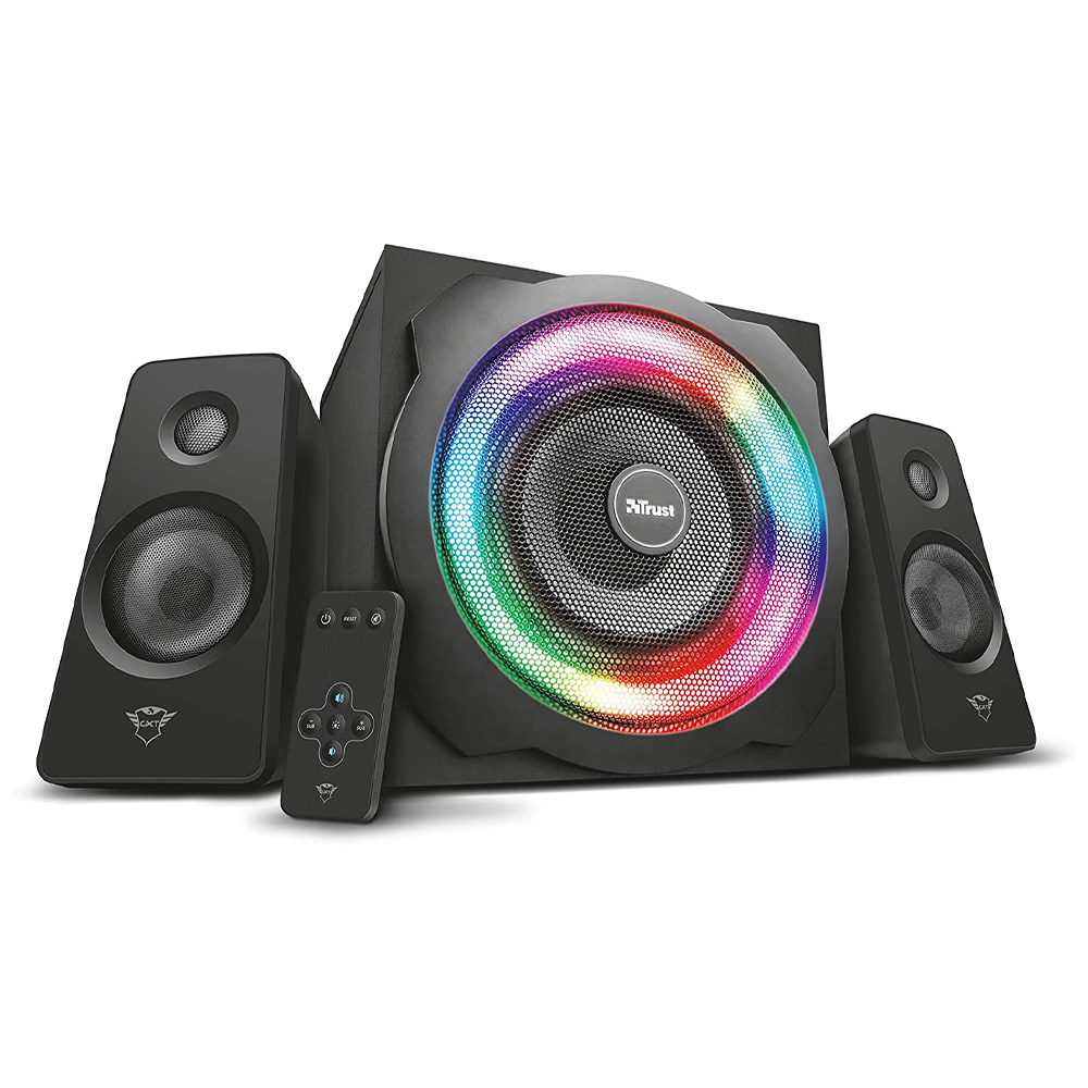 Bocinas 2.1 Trust Gaming GXT 629 TYTAN RGB, Incluye control inalámbrico, 22944 /