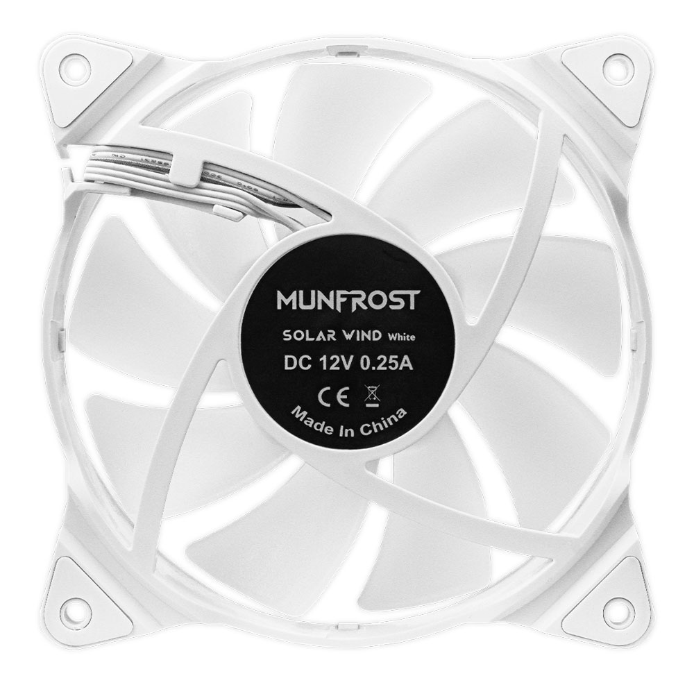 Ventilador Munfrost Solar Wind White, 120mm, ARGB, Compatible con Aura Sync etc., ARGB 5v 3pin, 3 pin - molex, anti-vibraciones - Image 3