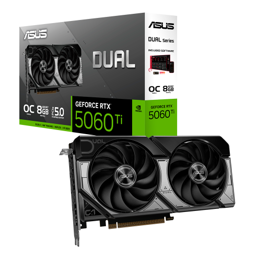 Tarjeta de Video ASUS DUAL RTX 5060 TI 8GB OC Edition, 8GB, GDDR7, PCI Express Gen 5.0, DUAL-RTX5060TI-O8G, RTXS50