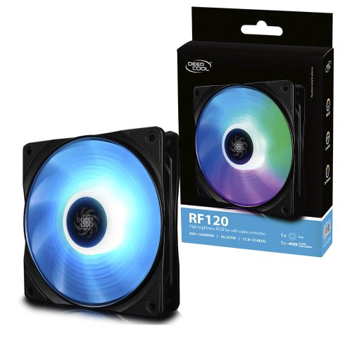 Ventilador para Gabinete DeepCool RF120 RGB 120mm x1, RGB, DP-FRGB-RF120-1C