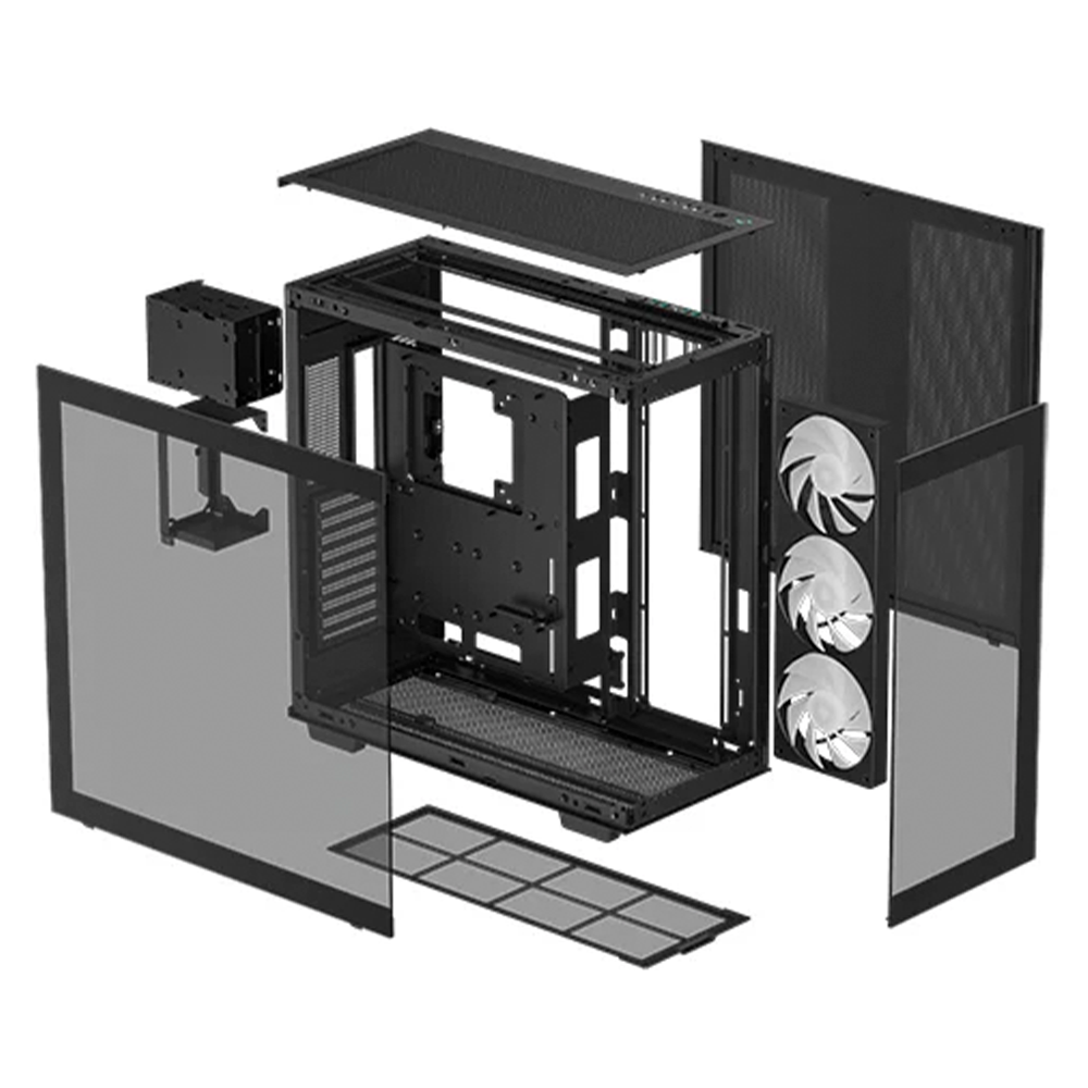 Gabinete DeepCool CH780, E-ATX, Cristal Templado, 1 Ventiladores 1×420mm Instalado, USB Type C, Negro, R-CH780BKADE41-A-1 - Image 4
