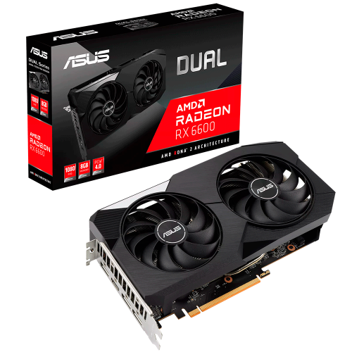 Tarjeta de video Radeon RX 6600 8GB GDDR6, ASUS DUAL OC, HDMI, DP/ PCI-e 4.0, Nuevo Chip RDNA 2, DUAL-RX6600-8G, 3 AÑOS DE GARANTIA NACIONAL
