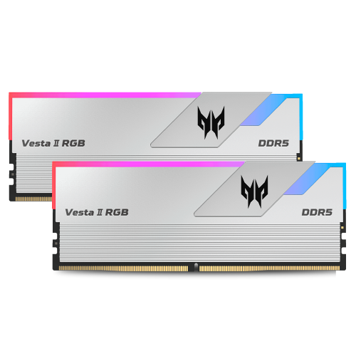 Kit Memoria RAM Acer Vesta II RGB DDR5, 6000MHz, 64GB (2x32GB), ECC, CL38, XMP, Plateado, BL.9BWWR.382 /MAX. 1 X CLIENTE