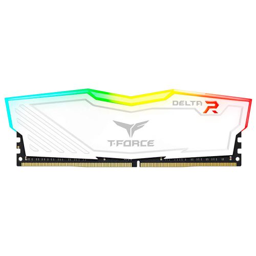 Memoria RAM 8GB DDR4 TeamGroup T-Force Delta RGB 3600Mhz Blanca, 1 Modulo, TF4D48G3600HC18J01 /MAX. 1 X CLIENTE