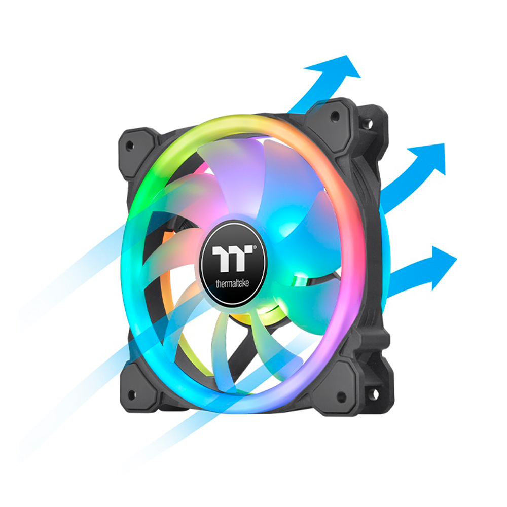 Kit 3 Ventiladores Thermaltake Swafan 12 RGB, 120mm, 500-2000RPM, Color Negro, 3 Piezas, CL-F137-PL12SW-A - Image 3
