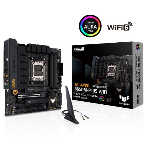 Tarjeta Madre Asus TUF Gaming B650M-PLUS WIFI, Socket AM5, Micro-ATX, DDR5, WIFI 6E, USB3.2, M.2 PCIe 4.0, Ryzen 7000