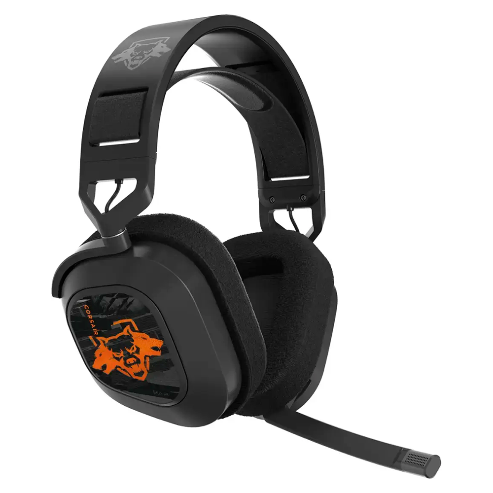 Diadema Gamer Corsair HS80 RGB WIRELESS CALL OF DUTY, Inalámbrico, Dolby Atmos, PC, Mac, PlayStation 4/5, CA-901123D-WW, Incluye código DLC para CALL OF DUTY BO6 (Emblema, Vinyl, Calling cards)/ NAVIDAD