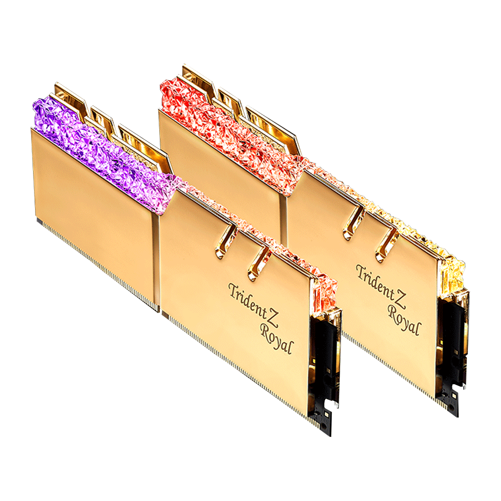 Memoria RAM de Lujo 16GB DDR4 GSkill Trident Z Royal Gold, RGB, 3600Mhz Kit 2x8GB, F4-3600C18D-16GTRG /MAX. 1 X CLIENTE