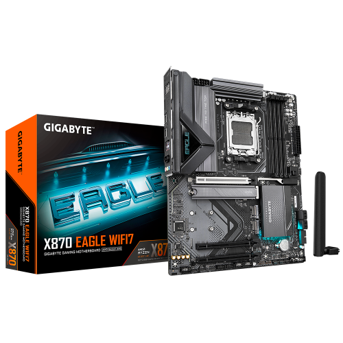 Tarjeta Madre Gigabyte X870 EAGLE WIFI7, ATX, AM5, AMD X870, Up to 256GB DDR5, HDMI/DP para AMD, X870 EAGLE WIFI7