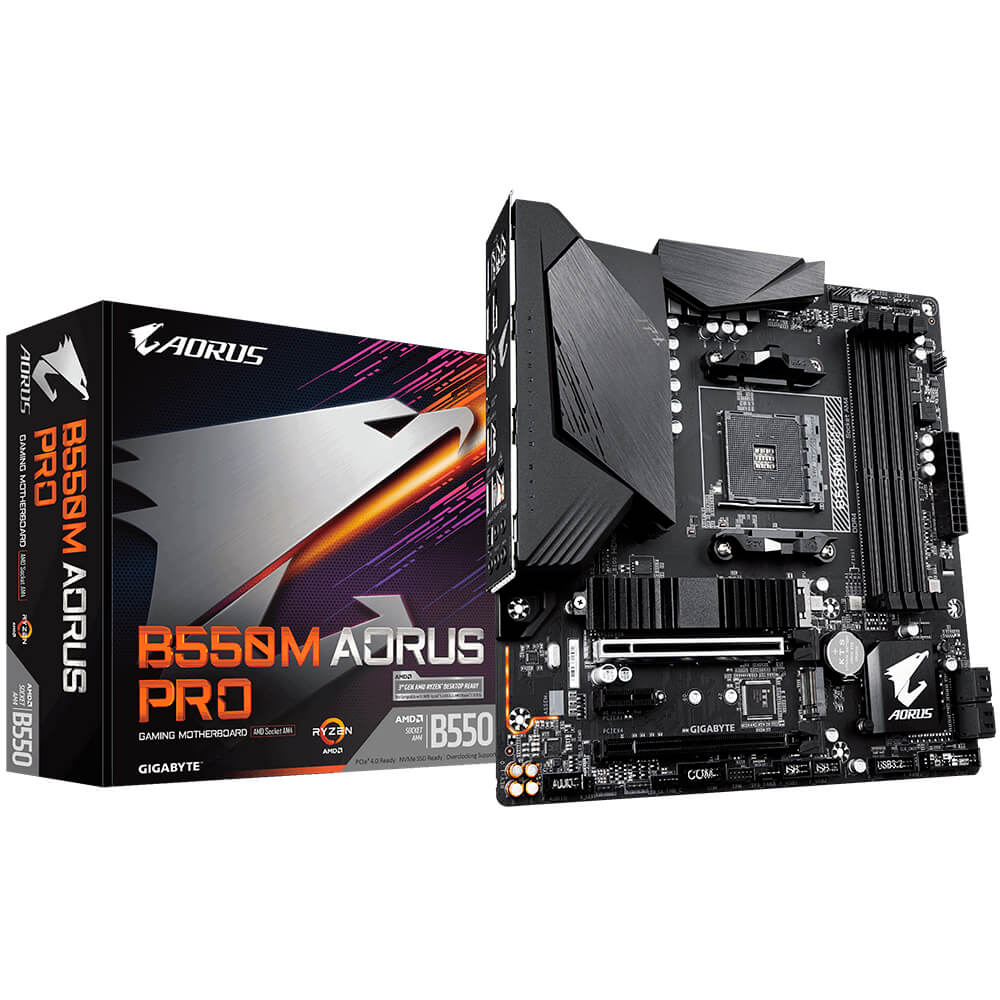 Tarjeta Madre Gigabyte B550M AORUS PRO, AM4, AMD RYZEN 3000 SERIES, Micro-ATX