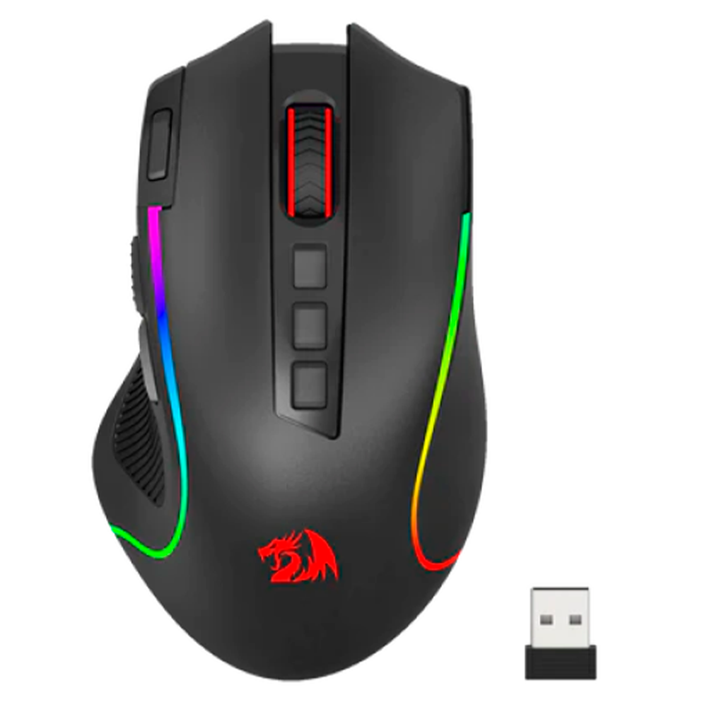 Mouse Gamer Redragon Predator M612 RGB PRO, Inalámbrico, Negro, 7 modos de Retroiluminación, M612RGB-PRO/ NAVIDAD