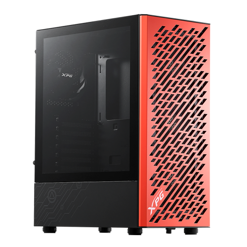 Gabinete XPG Valor Air Mera Edition, Midi-Tower, ATX/Mini-ITX/Micro-ATX, USB 3.2, Sin Fuente, 4 Ventiladores Instalados, Negro/Coral, VALORAIRMT-BK/OGCWW