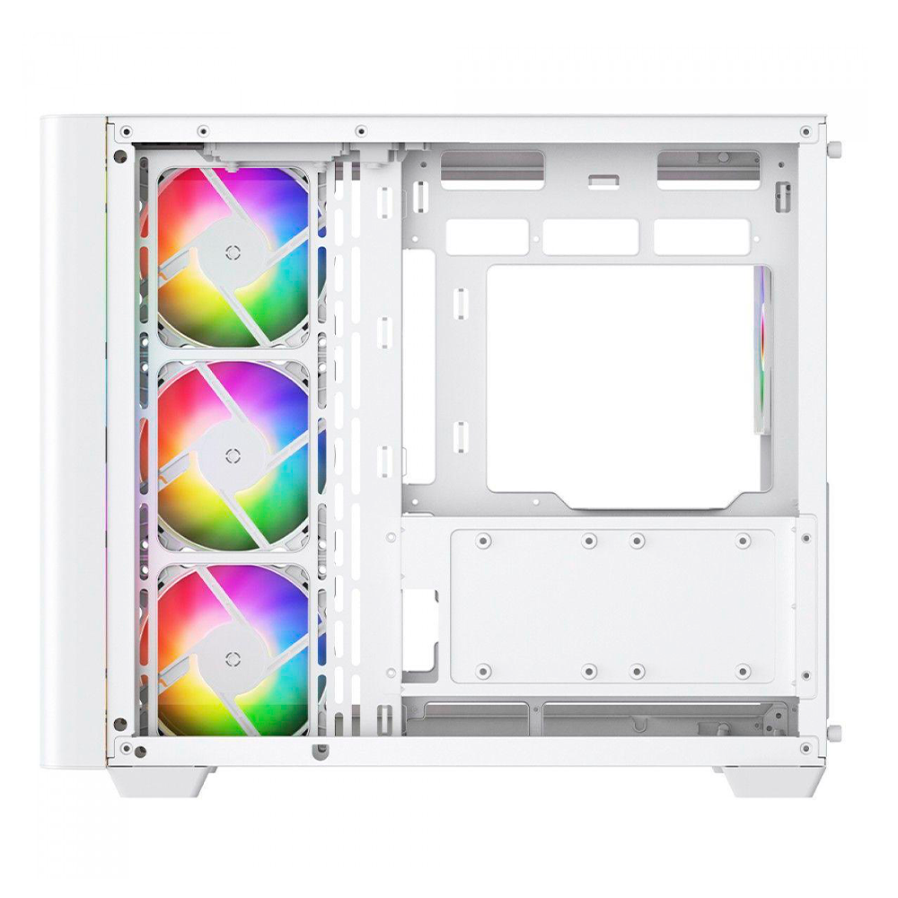 Gabinete Munfrost Hirow, Cristal Full Curve Templado, ATX-Micro ATX-Mini ITX, 4 Ventiladores ARGB Incluidos, Blanco/ NAVIDAD - Image 5