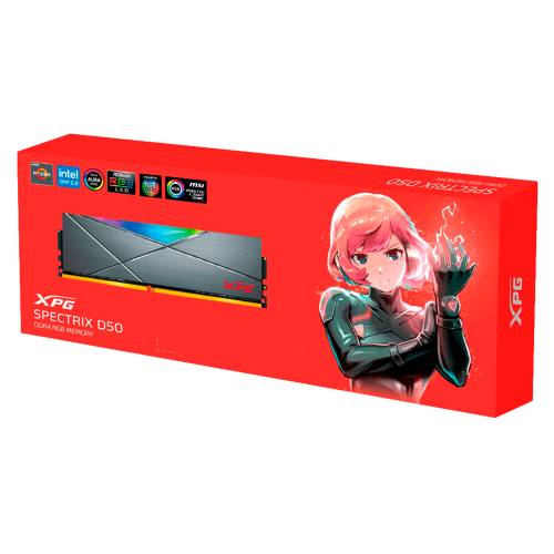 Memoria RAM ADATA SPECTRIX D50 RGB, DIMM, 16GB, DDR4, 4133Mhz, AX4U413316G19J-ST50 /MAX. 1 X CLIENTE