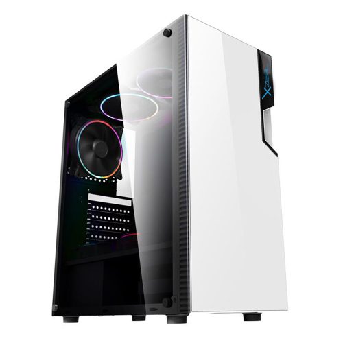 Gabinete Gamer Xzeal XZ130 White, ATX, Incluye 3 Ventiladores RGB, USB 3.0, Ventana Lateral, Led RGB, XZCGB06W, PROMOXZEAL