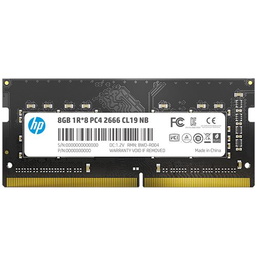Memoria RAM DDR4 Sodimm 8GB 2666MHz HP S1, 7EH98AA#ABM /MAX. 1 X CLIENTE