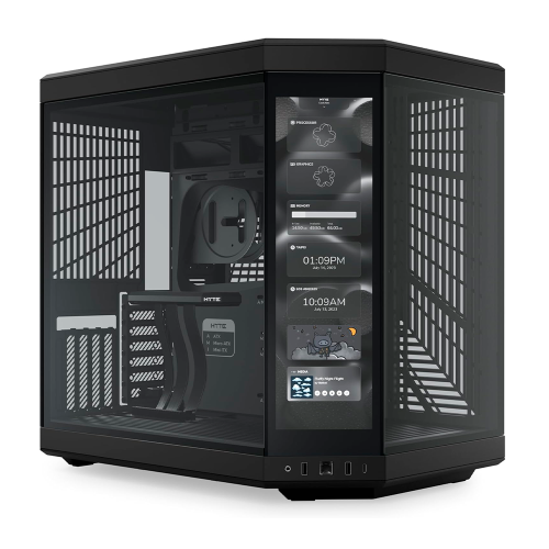 Gabinete HYTE Y70 Touch, Dual Chamber, ATX, Mid Tower, Visualización Táctil LCD 4K Integrada, Negro, CS-HYTE-Y70-B-L/