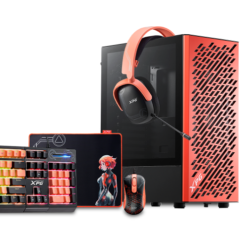 Bundle XPG MERA EDITION, Audífonos Gamer XPG Precog S Negro Rosa, Mouse Gamer XPG Slingshot Negro Rosa, MousePad Gamer XPG Battleground L Edición Mera, Gabinete Adata XPG Valor AIr Mera, Teclado Gamer XPG Seeker Mera /