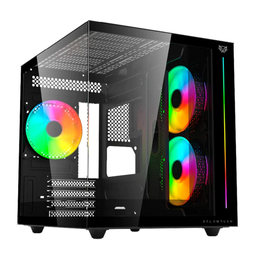 Gabinete Balam Rush Tank Pro Evo GM955, Mini Tower/Micro ATX/ITX, 3 Ventiladores, Cristal Templado, Black, BR-937320