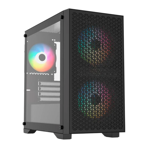 Gabinete Gamer Rush Balam Carbono Aircool, Micro-ATX, Mini-ITX, Negro, BR-938853