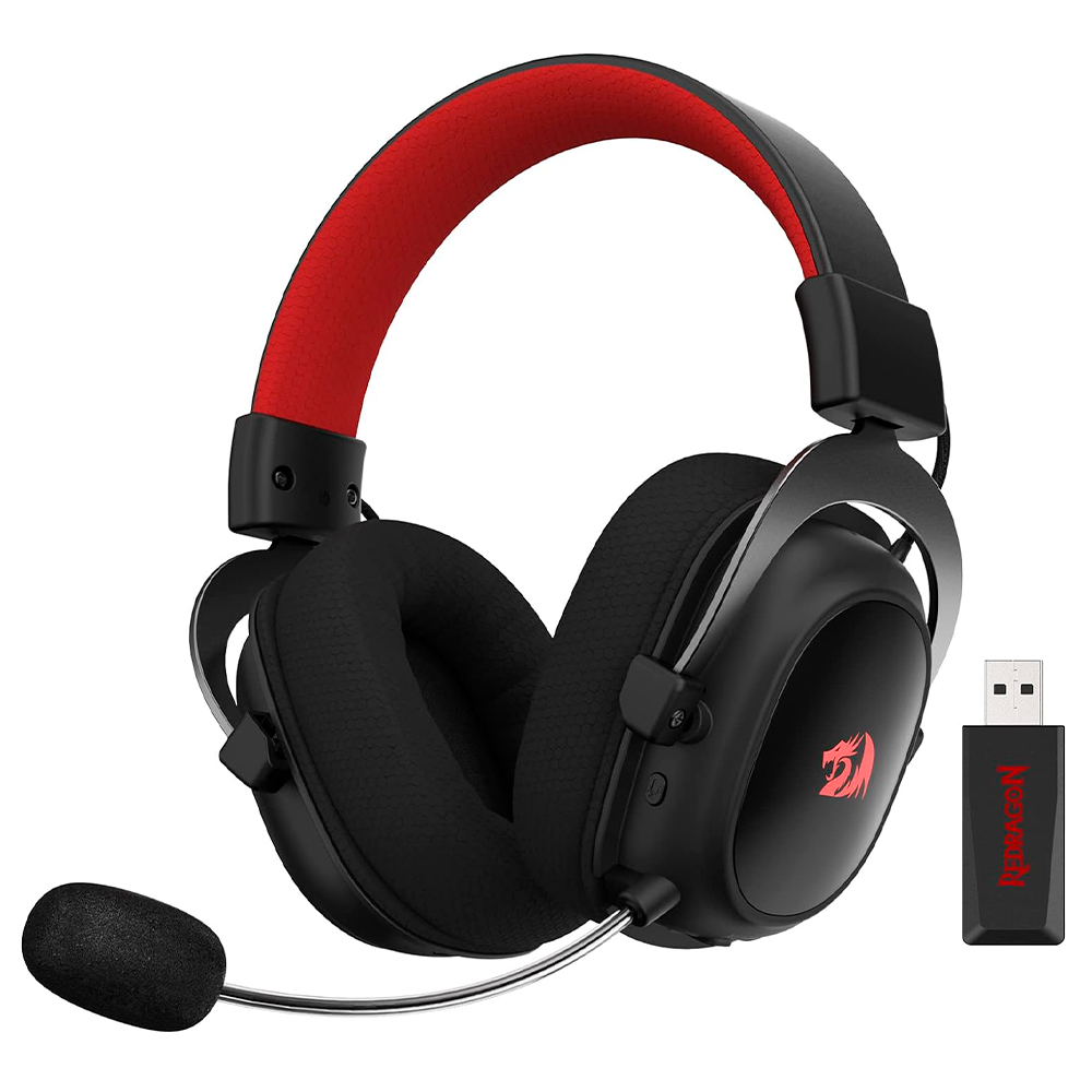 Diadema Gamer Redragon ZEUS PRO H510, Inalámbricos, Sonido envolvente 7.1, Controladores de Audio de 53 mm en Almohadillas Para Orejas de Espuma Viscoelástica, H510-PRO/ NAVIDAD