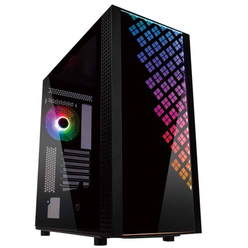 Gabinete Gamer Bitfenix Dawn TG RGB Aura Sync, Panel Frontal Led Sync, Cristal Templado, Black, USB 3.1 Tipo C, ATX - BFC-DAW-500-KKGSK-RP