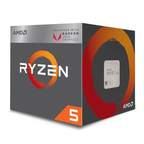 PROCESADOR AMD RYZEN 5 2400G APU 3.6GHZ, 3.9GHZ, 4CORE, AM4, Con disipador Wraith Stealth, YD2400C5FBBOX, Radeon VEGA 11 Integrada