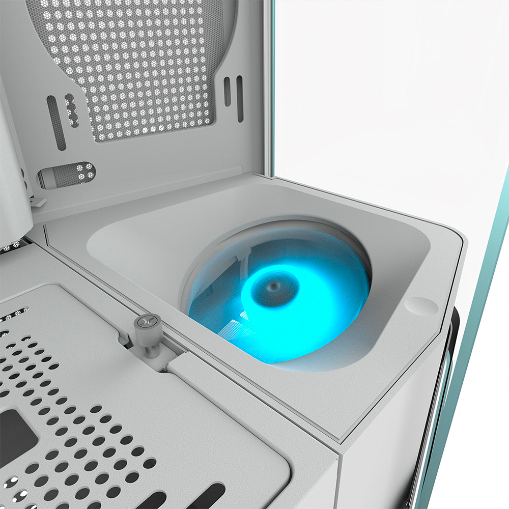 Gabinete Cougar FV270, MidTower E-ATX, Ventiladores ARGB PWM Integrados, Prisma de Luz, Protector de Filtro, Soporte Sin Herramientas, Blanco, 3858M60.0002 - Image 8