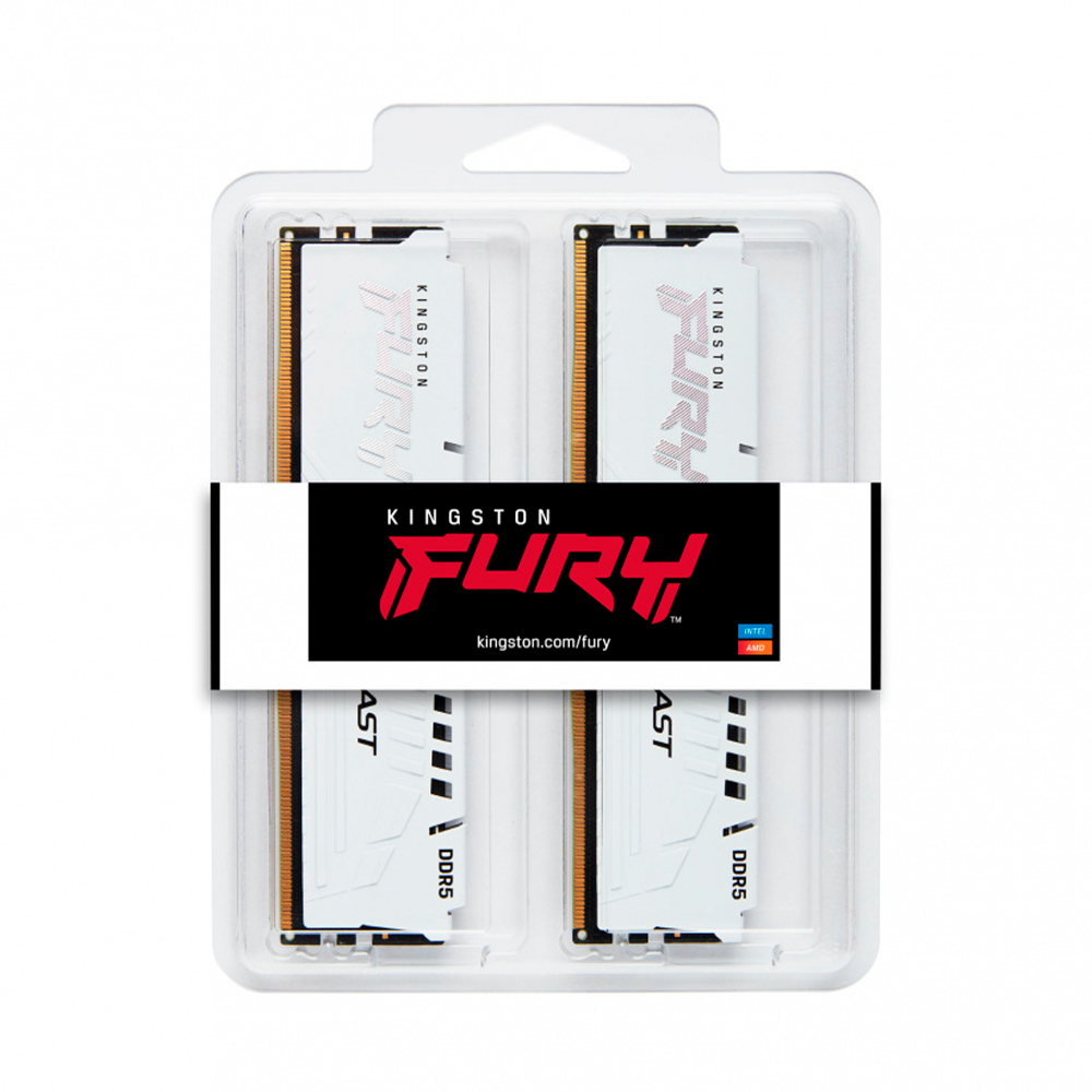 Memoria RAM Kingston FURY Beast DDR5, 5600MHz, 64GB (2x32GB), Non-ECC, CL40, XMP, Blanco, KF556C40BWK2-64/ /MAX. 1 X CLIENTE - Image 3