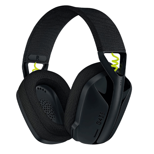 Diadema Gamer Logitech G435, Microfono, Wireless LightSpeed, PS4 - PS5 - PC - MAC, Negro - Amarillo Fluorescente - 981-001049/ NAVIDAD