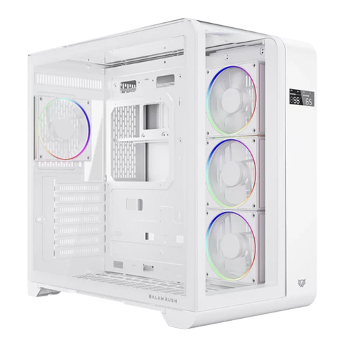 Gabinete BALAMRUSH TANK EXPERT CURVE 7400, Mid-Tower, ATX-Micro-ATX/ITX, USB 2.0/3.0, Incluye 4 Ventiladores, Sin Fuente, White, BR-941600