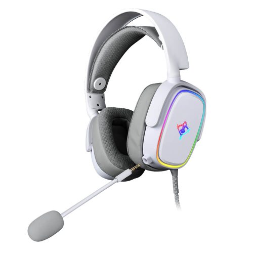Diadema Gamer Yeyian Proud Serie 3500 White, LED RGB, Jack 3.5mm x2, Microfono - YDG-33406